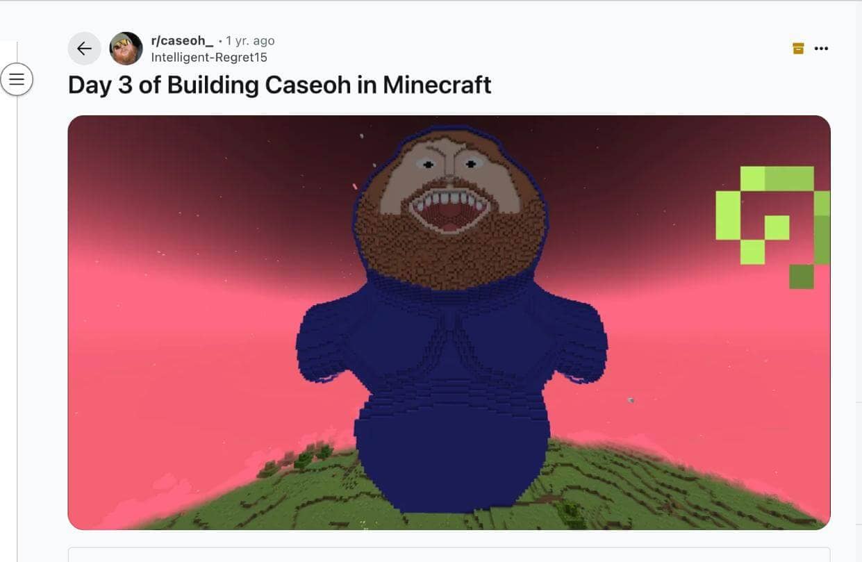 Animación fan de Minecraft de Caseoh