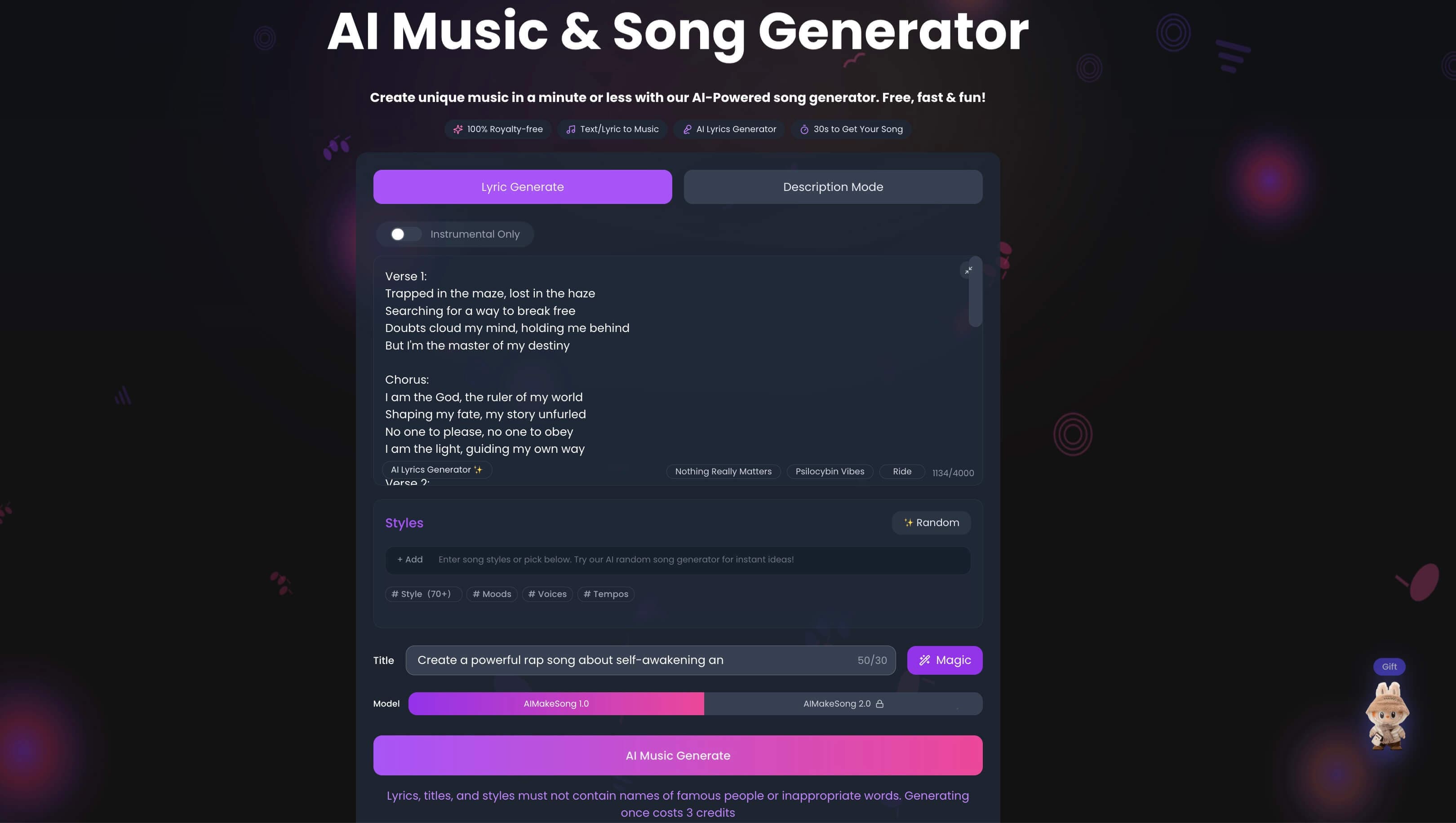 creador de canciones de rap